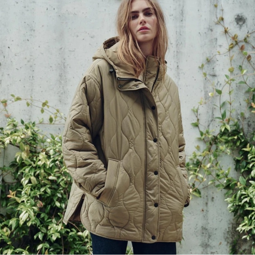 NWT Zara Hooded Quilted Jacket